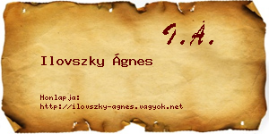 Ilovszky Ágnes névjegykártya